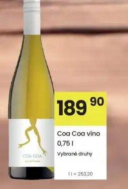 Kubík potraviny Coa Coa víno nabídka