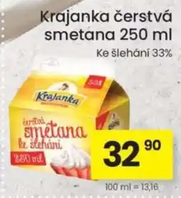 Kubík potraviny Krajanka čerstvá smetana nabídka