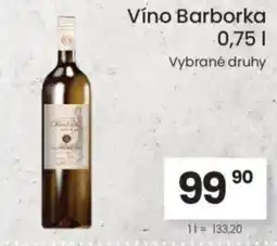 Kubík potraviny Víno Barborka nabídka