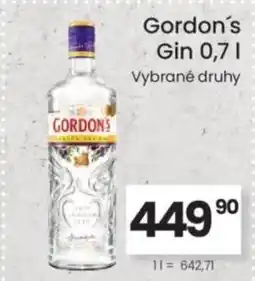 Kubík potraviny Gordon's Gin nabídka