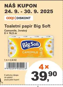 COOP DISKONT Toaletní papír Big Soft nabídka