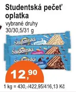COOP DISKONT Studentská pečeť oplatka nabídka