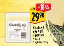 Albert Císařský sýr 45% - plátky nabídka