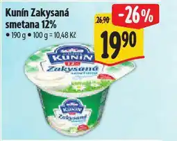 Albert Kunín zakysaná smetana 12% nabídka