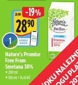Albert Nature´s promise free form smetana 30% nabídka