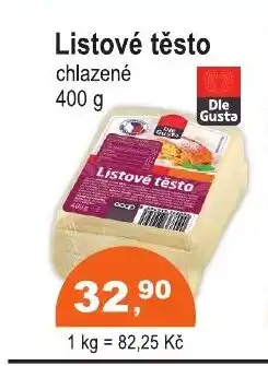 COOP DISKONT Listové těsto nabídka