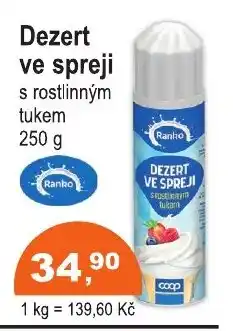 COOP DISKONT Ranko Dezert ve spreji nabídka