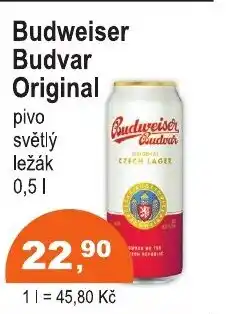 COOP DISKONT Budweiser Budvar Original nabídka