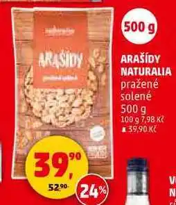Penny Market ARAŠÍDY NATURALIA pražené solené, 500 g nabídka
