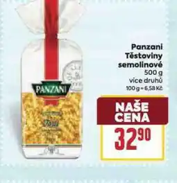 Billa Panzani těstoviny semolinové nabídka