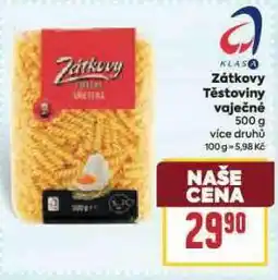 Billa Zátkovy těstoviny vaječné nabídka