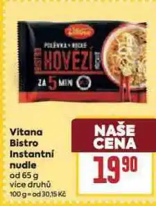 Billa Vitana bistro instatní nudle nabídka