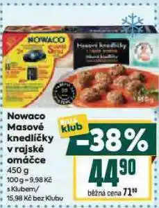 Billa Nowaco masové knedlíčky v rajské omáčce nabídka