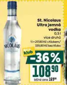 Billa St. nicolaus extra jemná vodka nabídka