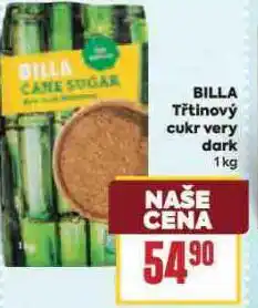 Billa Třtinový cukr very dark nabídka