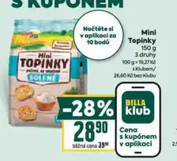 Billa Mini topinky nabídka