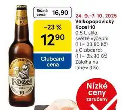 Tesco Velkopopovický Kozel 10, 0.5 l nabídka