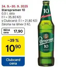 Tesco Staropramen 10, 0,5 l. sklo nabídka