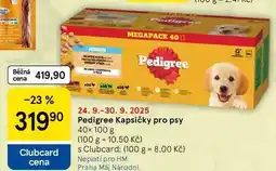 Tesco Pedigree Kapsičky pro psy, 40× 100 g nabídka