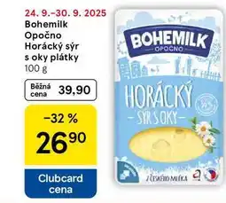 Tesco Bohemilk Opočno Horácký sýr s oky plátky, 100 g nabídka