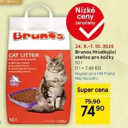 Tesco Brunos Hrudkující stelivo pro kočky, 10 l nabídka