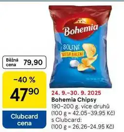Tesco Bohemia Chipsy, 190-200 g, více druhů nabídka