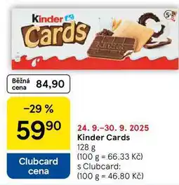 Tesco Kinder Cards, 128 g nabídka