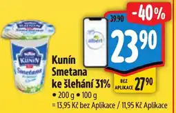 Albert Kunín Smetane ke šlehání 31% nabídka