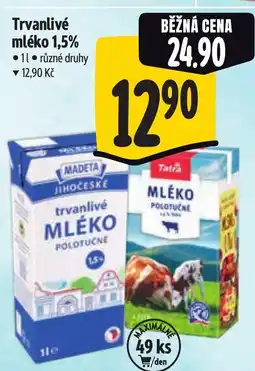 Albert Madeta Trvanlivé mléko 1,5% nabídka