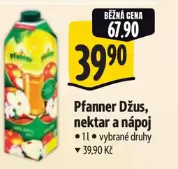 Albert Pfanner Džus, nektar a nápoj nabídka