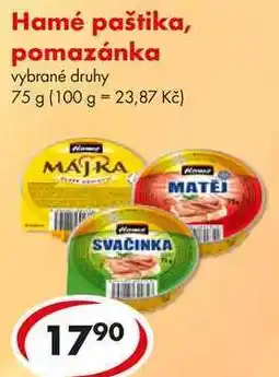 CBA Hamé paštika, pomazánka, 75 g nabídka