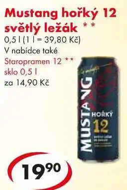 CBA Mustang hořký 12 světlý ležák, 0,5 l nabídka