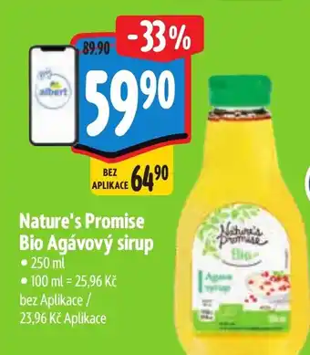 Albert Nature's Promise Bio Agávový sirup nabídka