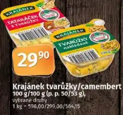 COOP TIP Krajánek tvarůžky/camembert nabídka