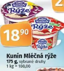 COOP TIP Kunín Mléčná rýže nabídka