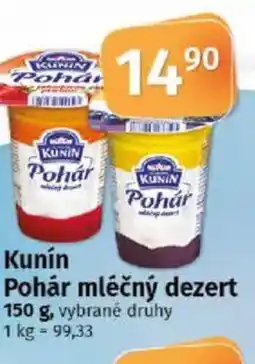 COOP TIP Kunín Pohár mléčný dezert nabídka
