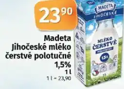 COOP TIP Madeta Jihočeské mléko čerstvé polotučné nabídka