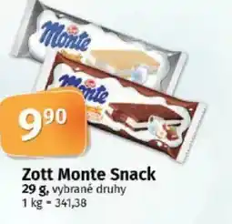 COOP TIP Zott Monte Snack nabídka