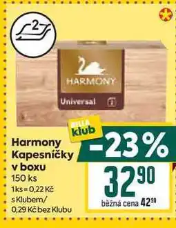 Billa Harmony Kapesníčky v boxu 150 ks nabídka