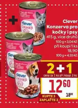 Billa Clever Konzerva pro kočky i psy 415 g nabídka