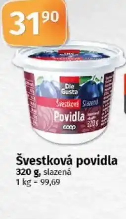 COOP TIP Švestková povidla nabídka