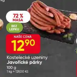 Hruška KOSTELECKÉ UZENINY JAVOŘICKÉ PÁRKY nabídka