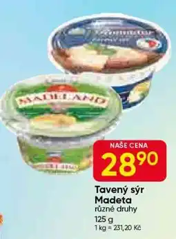 Hruška Tavený sýr Madeta nabídka