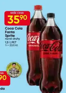 Hruška Coca-Cola, Fanta, Sprite nabídka