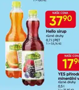 Hruška Hello sirup nabídka