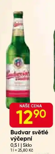 Hruška Budvar světlé výčepní nabídka