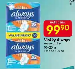Hruška VLOŽKY ALWAYS nabídka