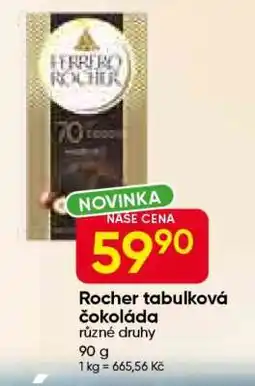 Hruška Rocher tabulková čokoláda nabídka