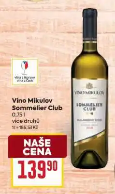 Billa Víno Mikulov Sommelier Club nabídka