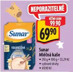 Albert Sunar mléčná kaše nabídka